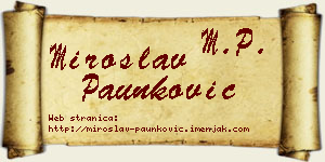 Miroslav Paunković vizit kartica